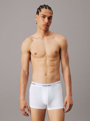 white/white/white 3 pack trunks - modern cotton for men calvin klein