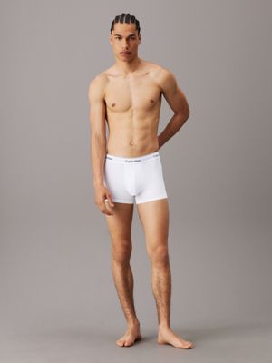 white/white/white 3 pack trunks - modern cotton for men calvin klein