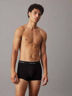 black w/ black wb 3 pack trunks - modern cotton for men calvin klein