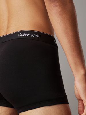 black w/ black wb 3 pack trunks - modern cotton for men calvin klein