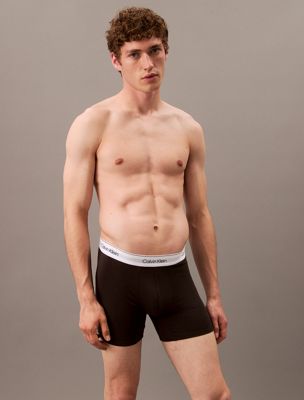 black 3 pack boxer briefs - modern cotton for men calvin klein