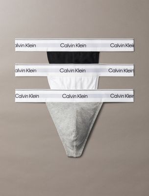  black 3 pack thongs - modern cotton for men calvin klein