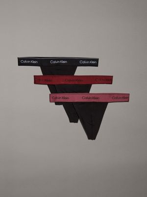 multi 3 pack thongs - modern cotton for men calvin klein