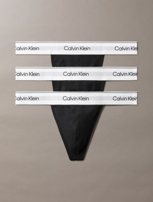  black 3 pack thongs - modern cotton for men calvin klein