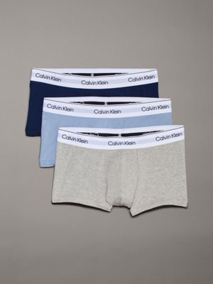  grey heather 3 pack low rise trunks - modern cotton for men calvin klein