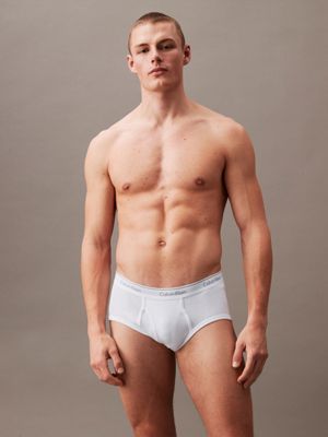 white katoenen klassieke 3-pack slips voor heren - calvin klein