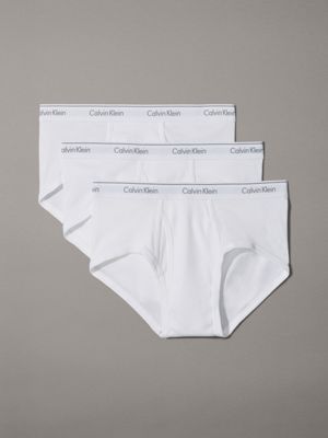 white katoenen klassieke 3-pack slips voor heren - calvin klein