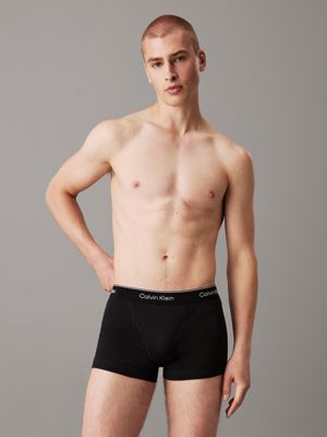 black 3 pack trunks - cotton classics for men calvin klein