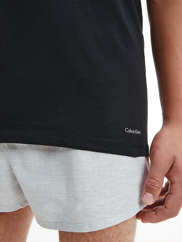 t-shirt in confezione da 3 - cotton classics black da uomo calvin klein