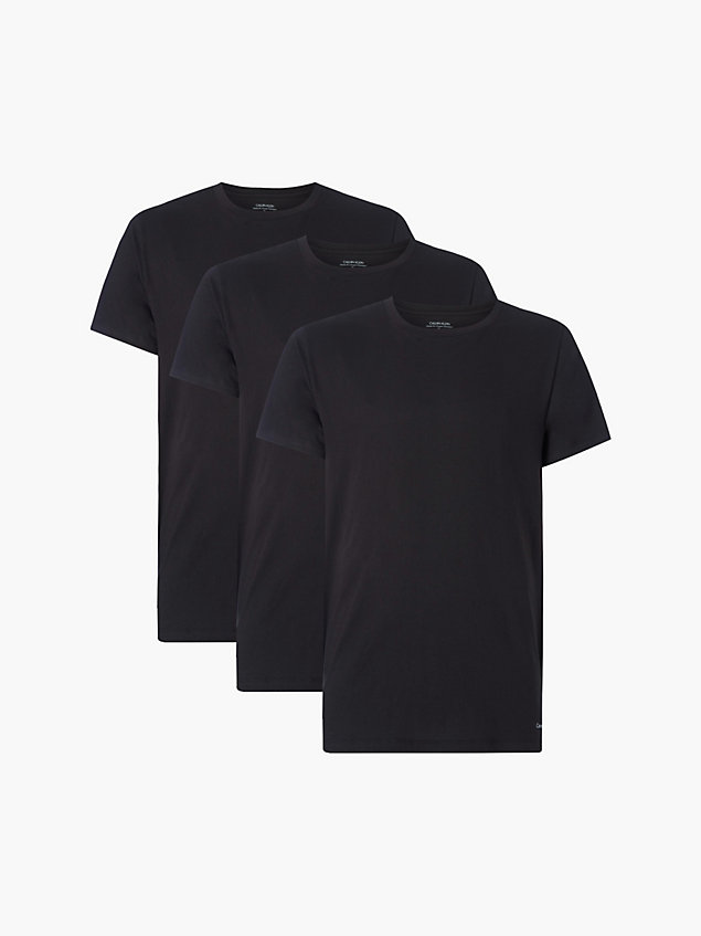 black 3 pack t-shirts - cotton classics for men calvin klein