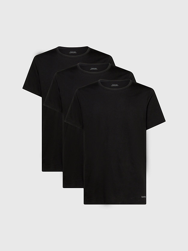 black zestaw 3 par t-shirtów - cotton classics dla mężczyźni - calvin klein