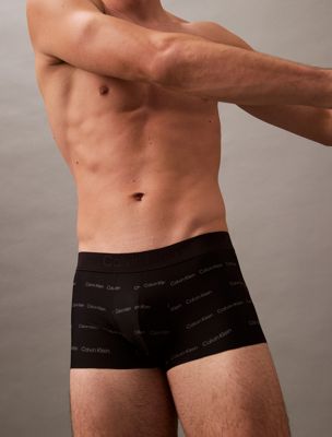 triple logo stripe_platinum rust low rise trunks - ck black for men calvin klein