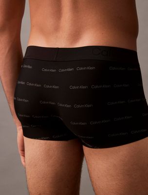 triple logo stripe_platinum rust low rise trunks - ck black for men calvin klein