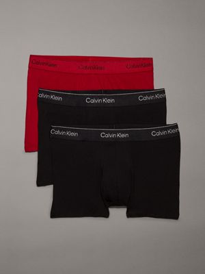  b- sil lurex lgs 3 pack trunks - modern cotton for men calvin klein