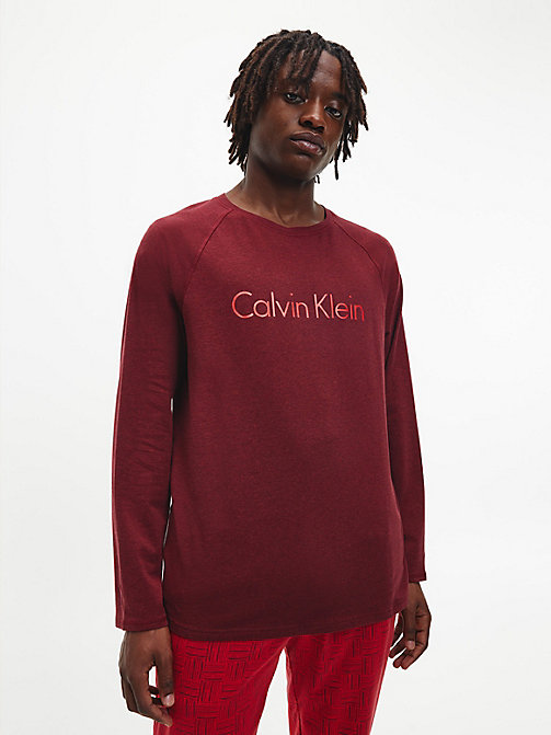 Homme Vêtements Vêtements de nuit Pyjamas et vêtements dintérieur T-shirt à structure moderne Lounge Pyjamas Chemises de nuit Calvin Klein pour homme en coloris Gris 