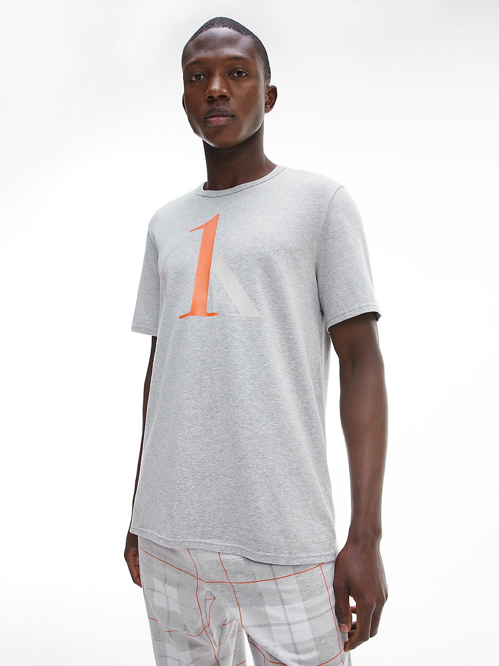 GREY HEATHER W/ OCEAN STORM Lounge-T-Shirt – CK One undefined Herren Calvin Klein