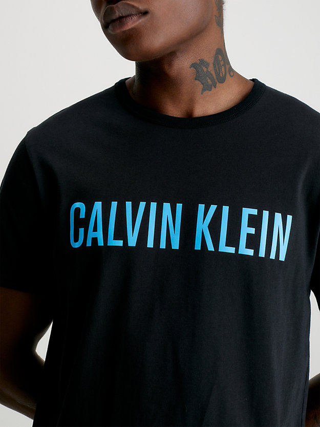 BLACK W/ SIGNATURE BLUE Lounge T-shirt - Intense Power for men CALVIN KLEIN