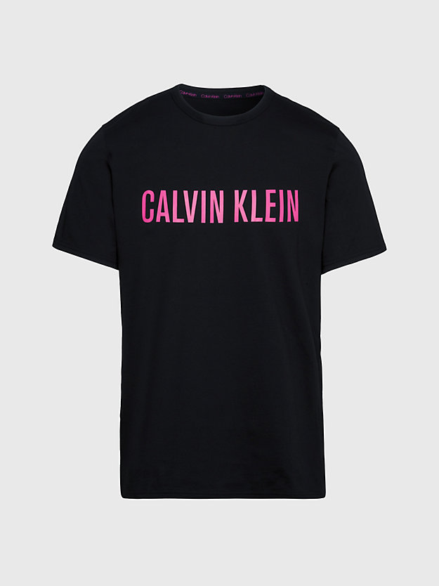 black w/ fuchsia rose lounge t-shirt - intense power for men calvin klein