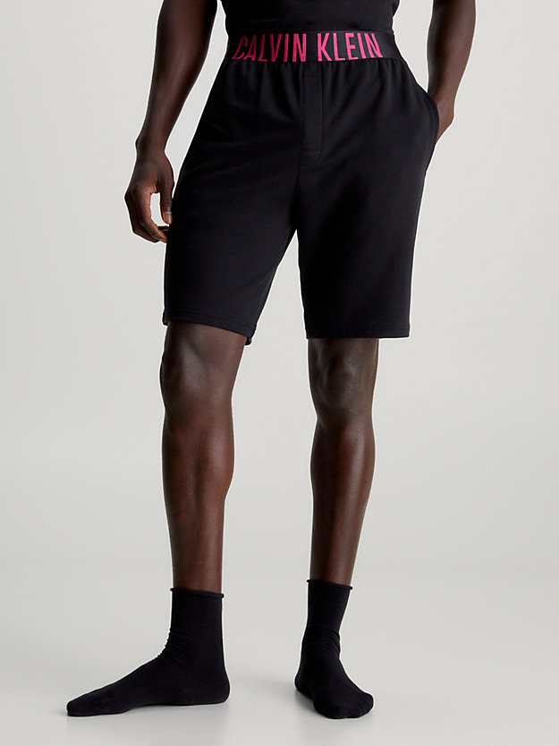 black w/ fuchsia rose lounge shorts - intense power for men calvin klein