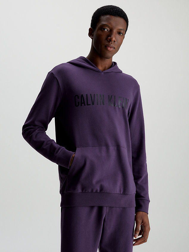 purple lounge hoodie - intense power voor heren - calvin klein