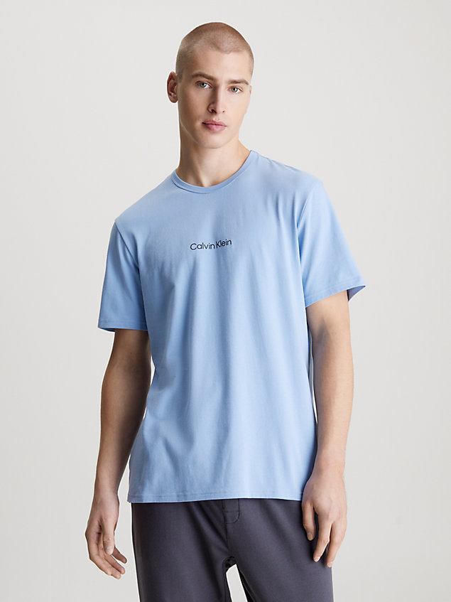 blue t-shirt po domu - modern structure dla mężczyźni - calvin klein