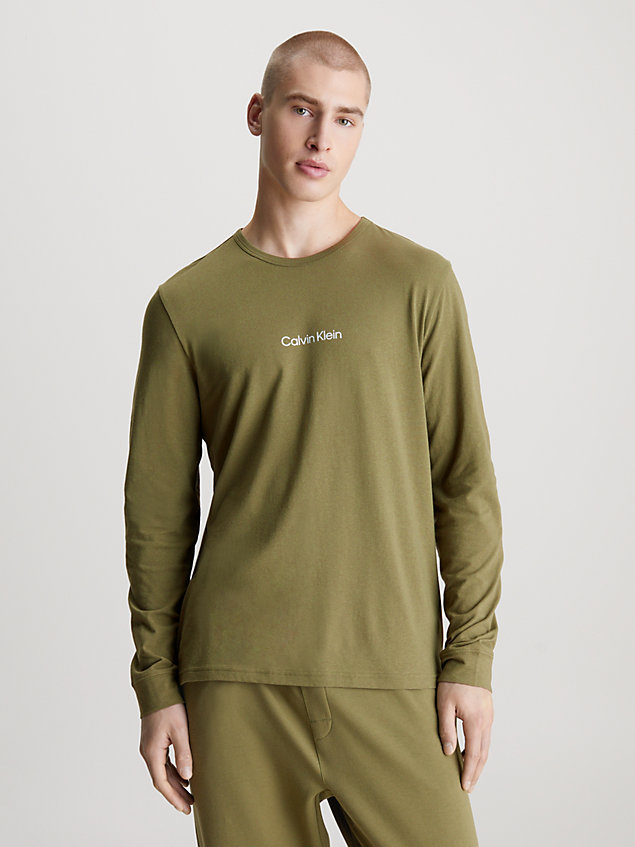 green lounge long-sleeve t-shirt - modern structure for men calvin klein