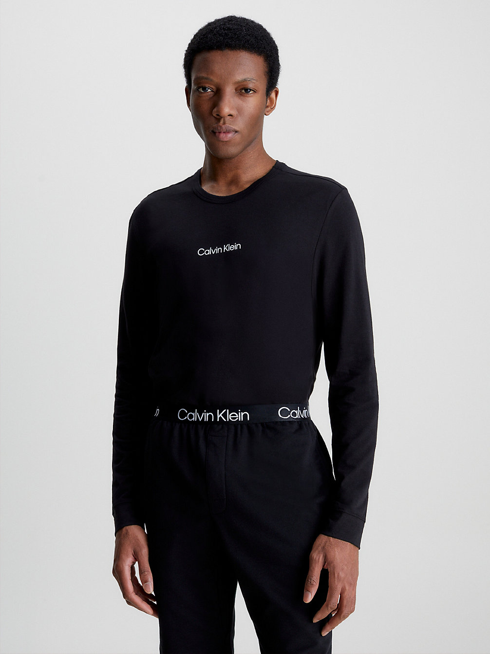 BLACK > T-Shirt Z Długim Rękawem Po Domu - Modern Structure > undefined Mężczyźni - Calvin Klein