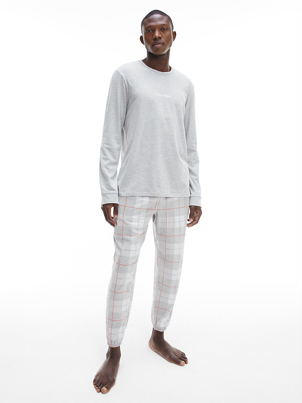 GREY H TOP, GRAPHIC PLAID BOTTOM Pants Pyjamas Set - Modern Structure undefined men Calvin Klein