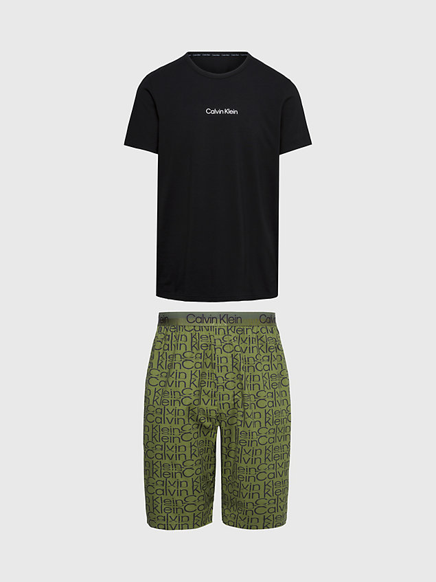 shorts-pyjama-set-modern-structure-000nm2183egvm shorts pyjama set - modern structure for men calvin klein