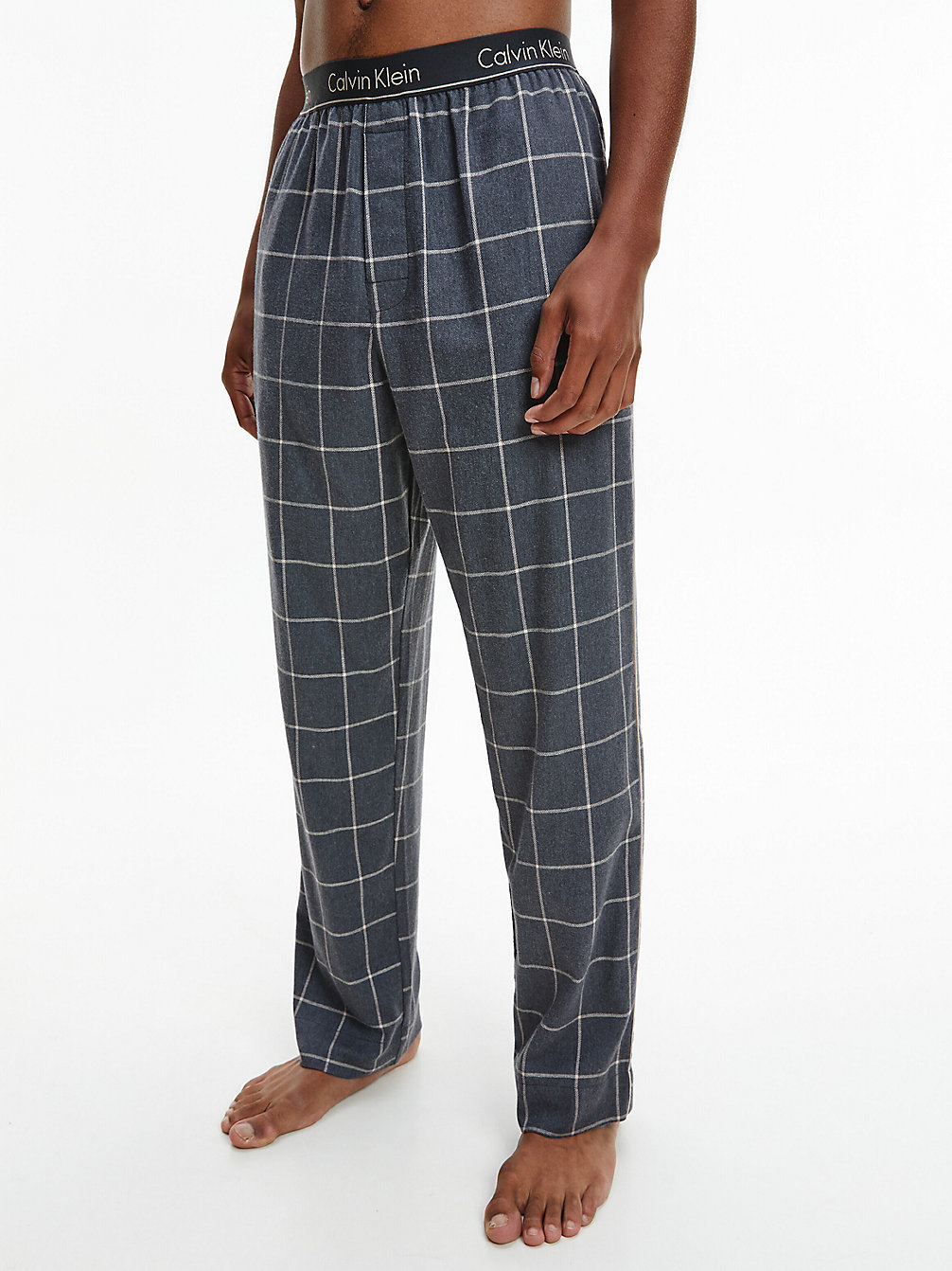 FLANNEL WINDOWPANE_CHARCOAL HEATHER Flannel Pyjama Pants undefined men Calvin Klein