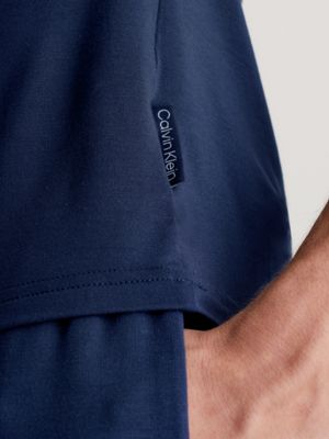 camiseta de pijama de lana suave - ultra soft blue de hombre calvin klein