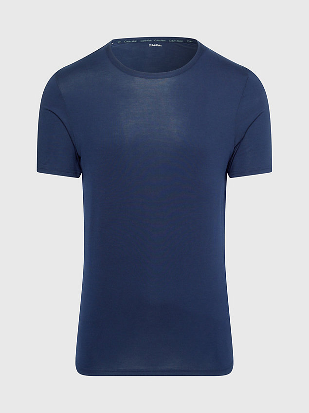 camiseta de pijama de lana suave - ultra soft blue de hombre calvin klein
