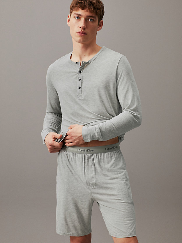 grey heather pyjama shorts - ultra soft modern for men calvin klein
