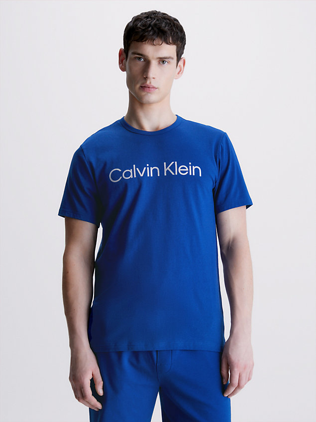 camiseta de estar por casa - steel cotton blue de hombre calvin klein