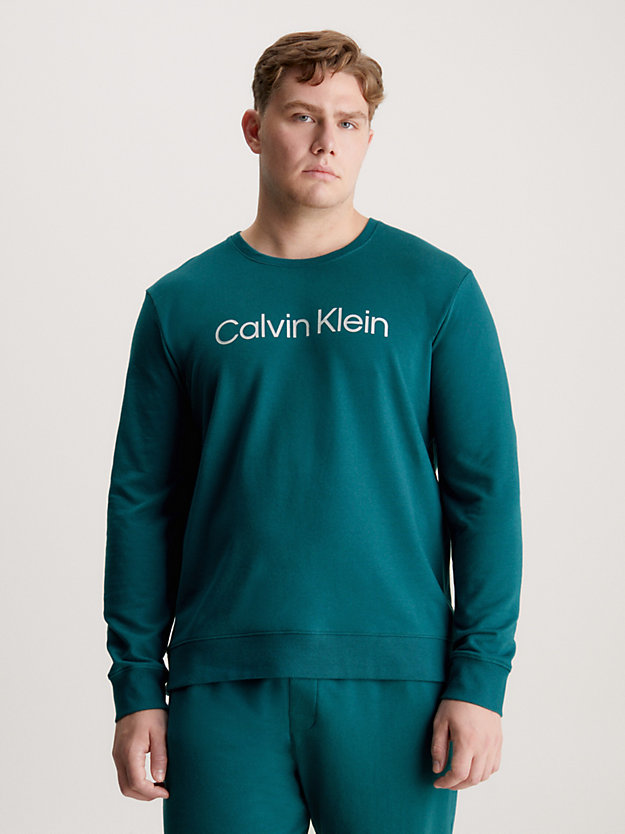 atlantic deep lounge sweatshirt - steel cotton for men calvin klein