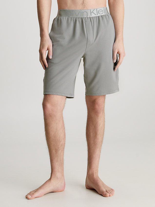 grey lounge-shorts - steel cotton terry für herren - calvin klein