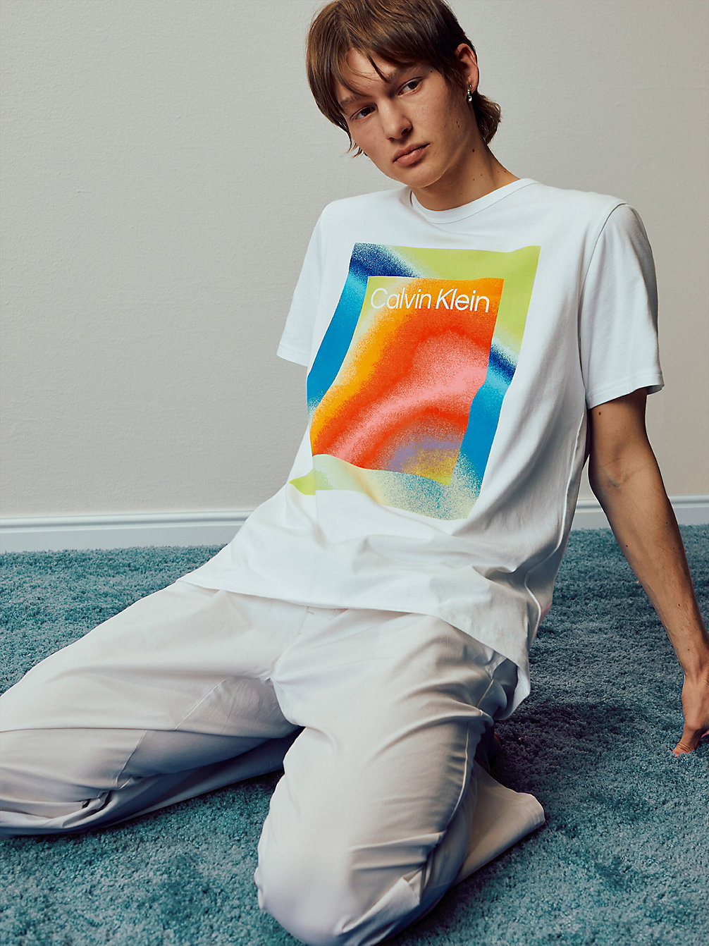 WHITE T-Shirt Lounge - Pride undefined uomo Calvin Klein