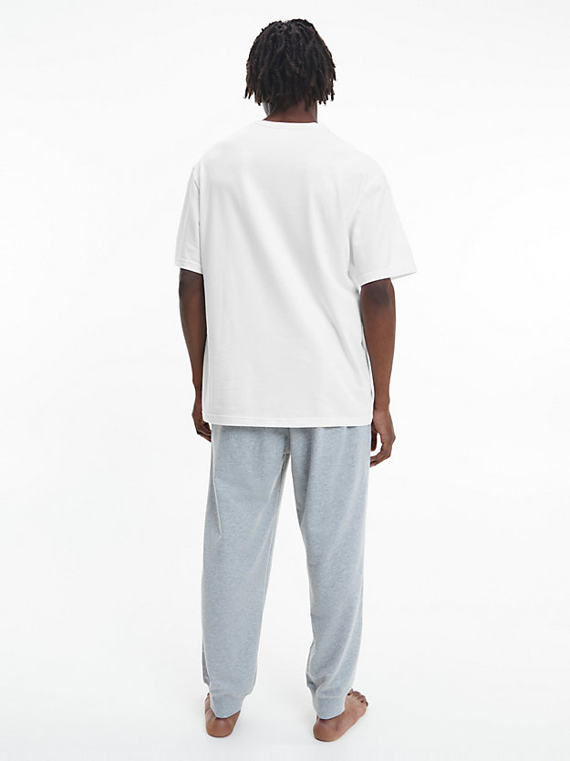 white lounge t-shirt - modern cotton for men calvin klein