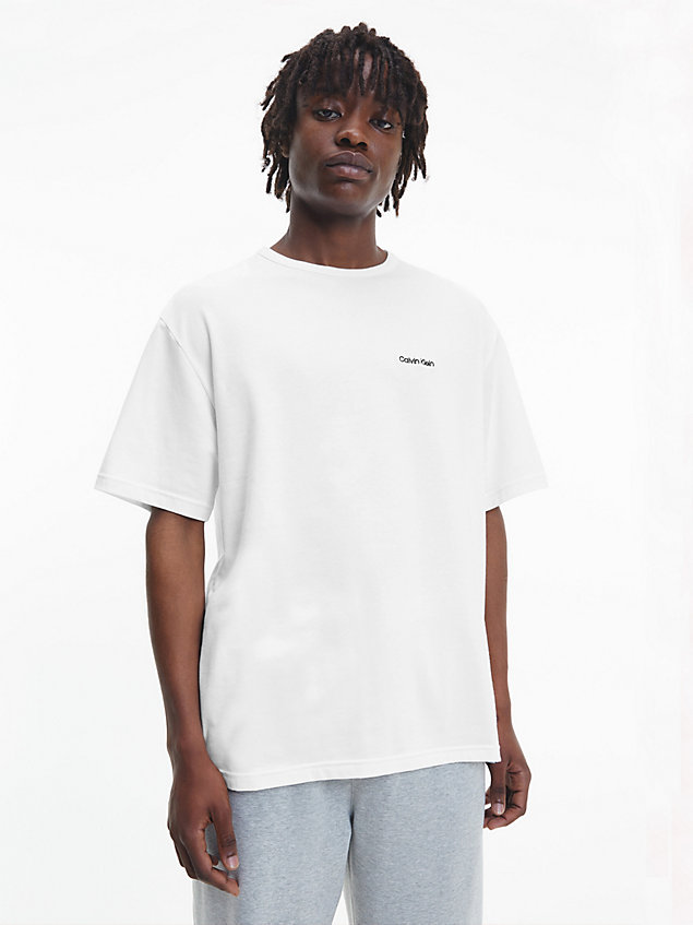 t-shirt lounge - modern cotton white da uomini calvin klein
