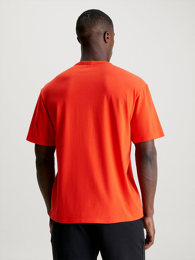 t-shirt lounge - modern cotton orange da uomo calvin klein