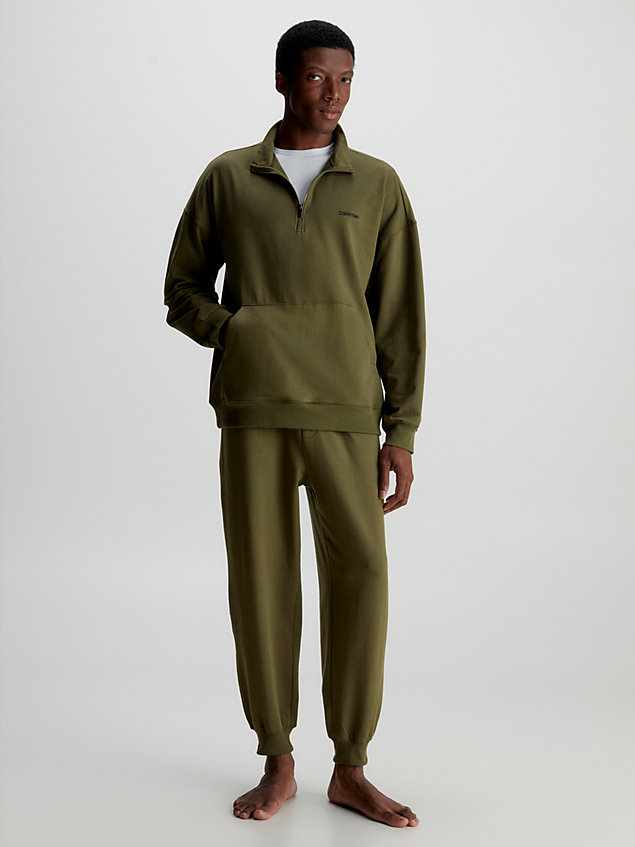 green lounge sweatshirt - modern cotton for men calvin klein