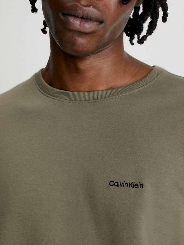green lounge sweatshirt - modern cotton for men calvin klein