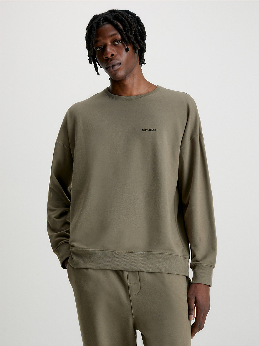 GRAY OLIVE Lounge Sweatshirt - Modern Cotton undefined men Calvin Klein