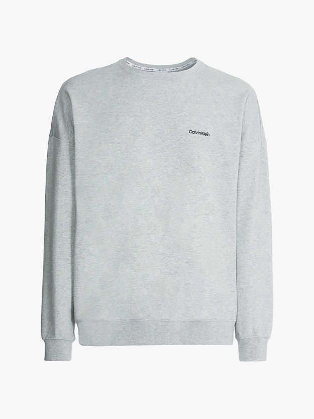 grey heather lounge sweatshirt - modern cotton for men calvin klein