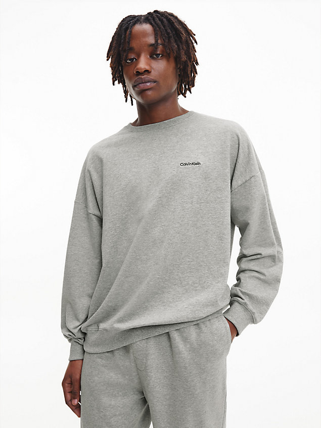 grey lounge sweatshirt - modern cotton for men calvin klein