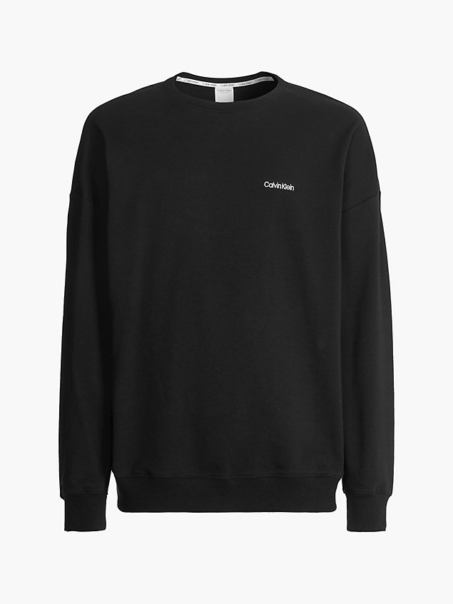black loungesweatshirt - modern cotton voor heren - calvin klein
