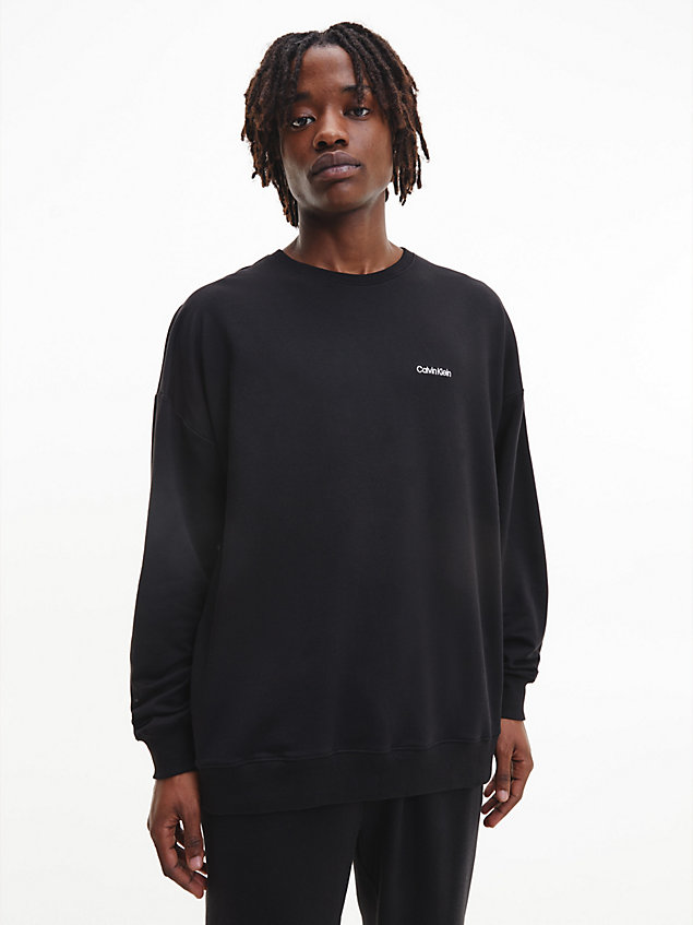 black loungesweatshirt - modern cotton voor heren - calvin klein