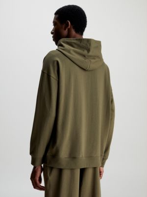 dark olive lounge-hoodie - modern cotton für herren - calvin klein