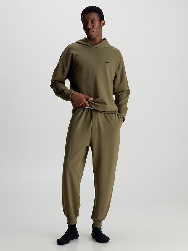 green lounge hoodie - modern cotton for men calvin klein