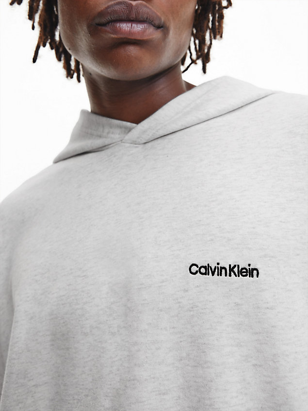 white lounge hoodie - modern cotton for men calvin klein